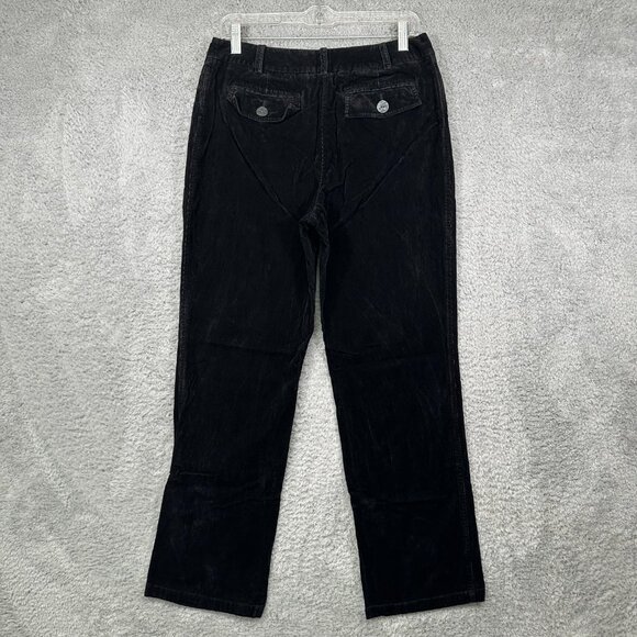 J. Jill Womens Corduroy Pants Size 10 Black Stretch Pockets Straight Leg - Picture 2 of 11